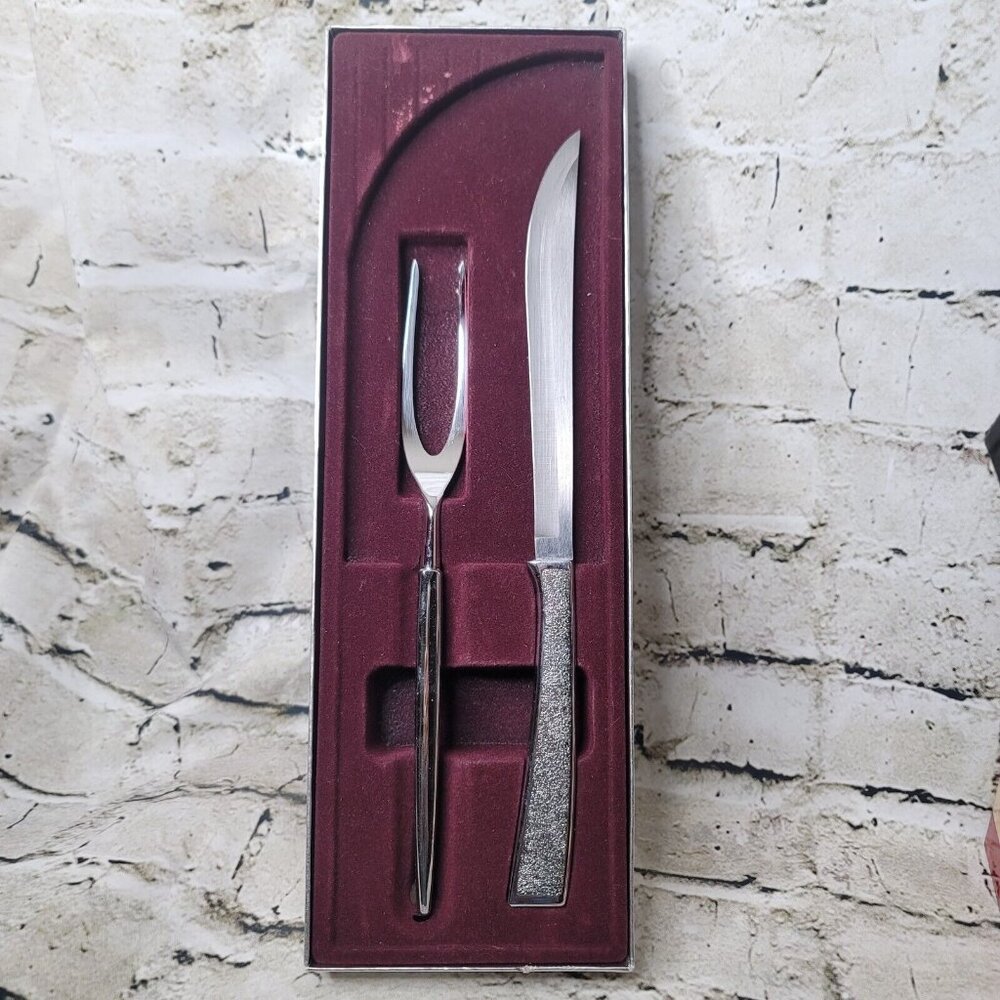 Carvel Hall Stainless Steel Carving Set Of 3 Knife Fork With Original Box